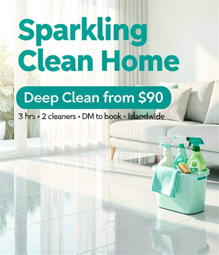 Home cleaning service package promo graphic designed from scratch