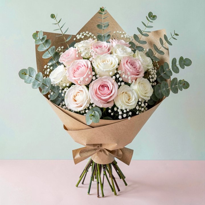 Florist seasonal bouquet promo graphic designed from scratch