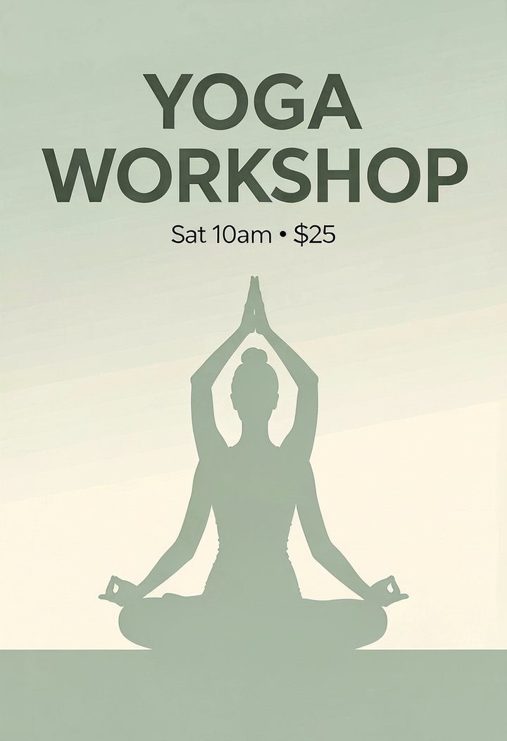 Weekend yoga class promo flyer designed from scratch